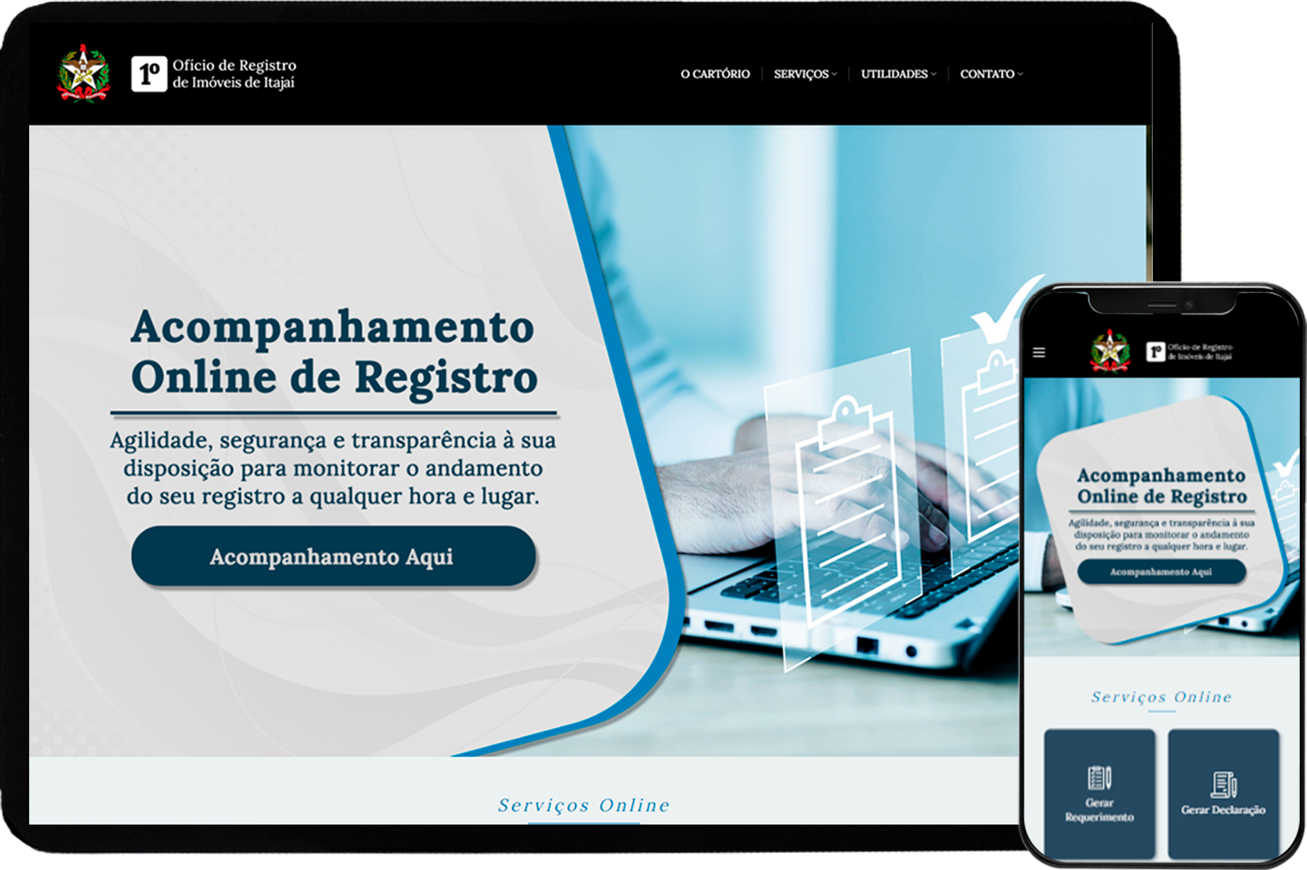 Apresentação Site Evoweb 1º Registro de Imóveis de Itajai